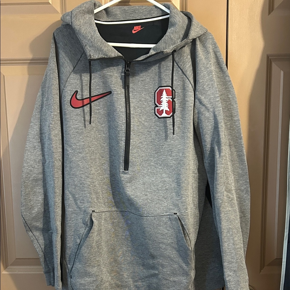 Nike Gray Hoodie with Red Stanford Logos